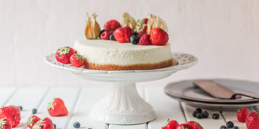 Boozy strawberry & vanilla cheesecake is a divinely delicious summer treat!