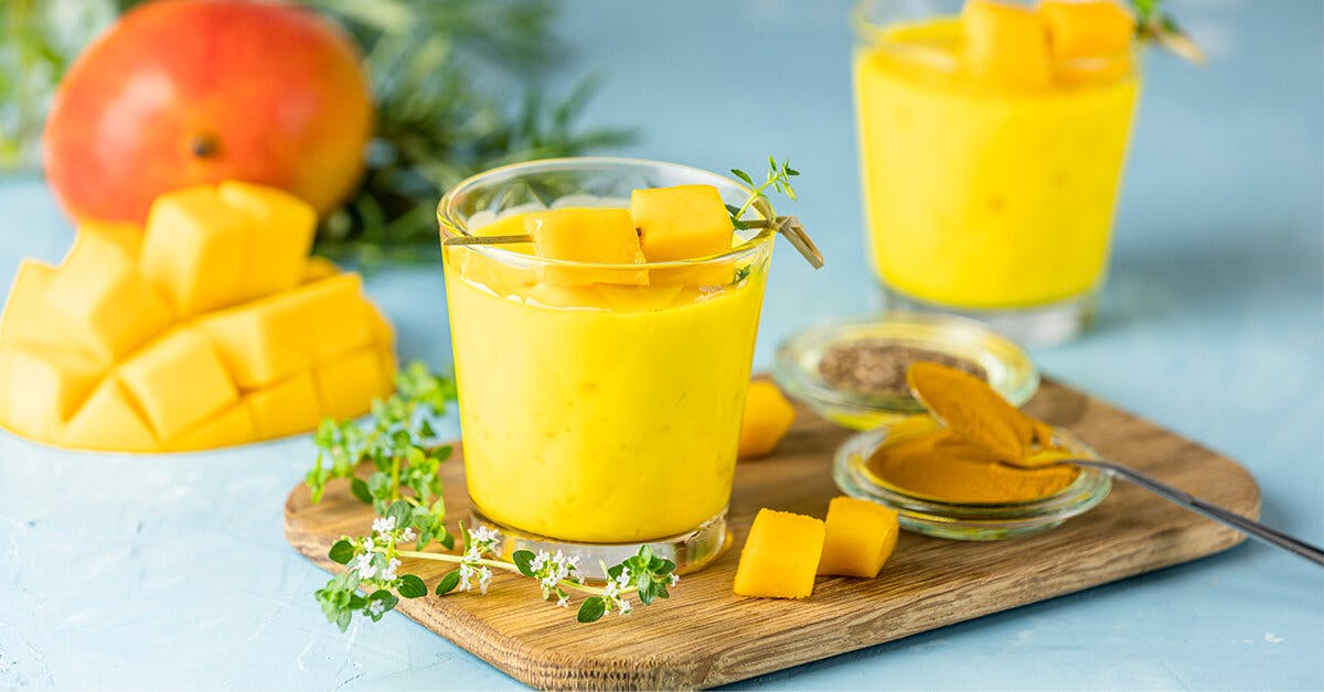 This boozy mango and honey lassi is perfect for a night in with a good curry! 