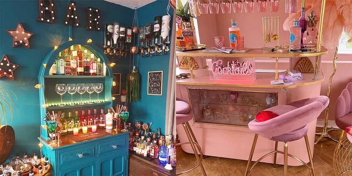 Are these the prettiest home gin bars on the planet? They are so gin-spiring!