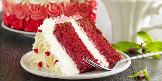 Boozy chocolate & raspberry red velvet cake is the perfect Valentine's dessert!