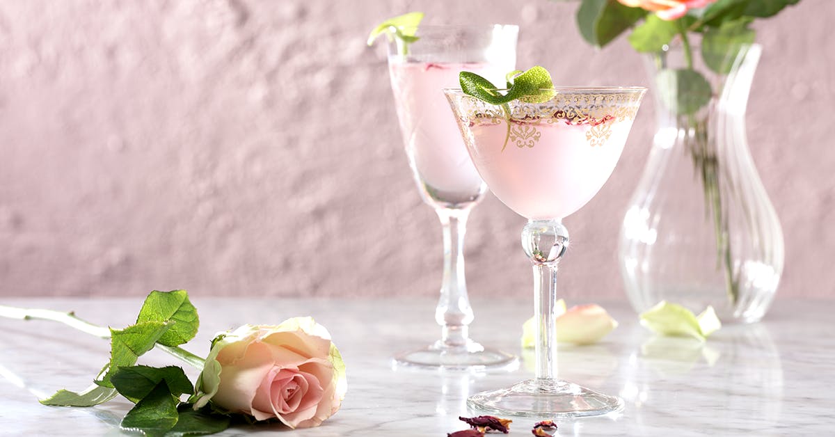 Stop and smell the Roses, Lime and Gin used to make this Valentine's Cocktail