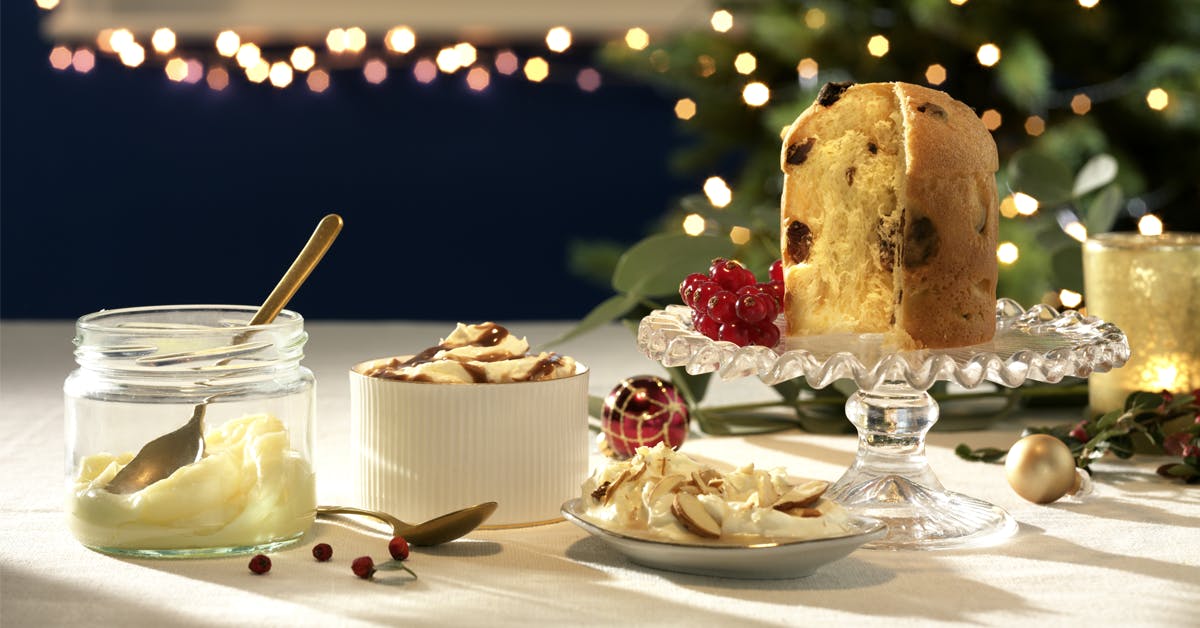 Enjoy A Delicious Panettone With Dark Chocolate Drizzle Mascarpone 