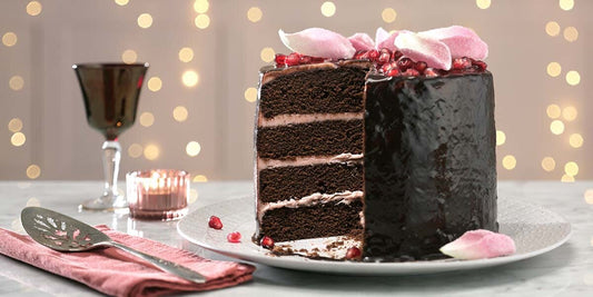 It's so shiny! This Gin and Rose Chocolate Mirror Cake looks as good as it tastes!
