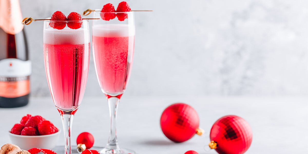 The French Kiss cocktail is a sparkling, pink delight of a cocktail