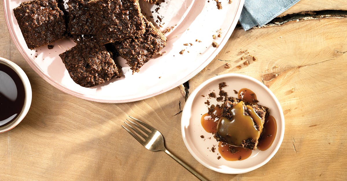 We've taken the traditional Yorkshire parkin cake and added boozy toffee sauce!