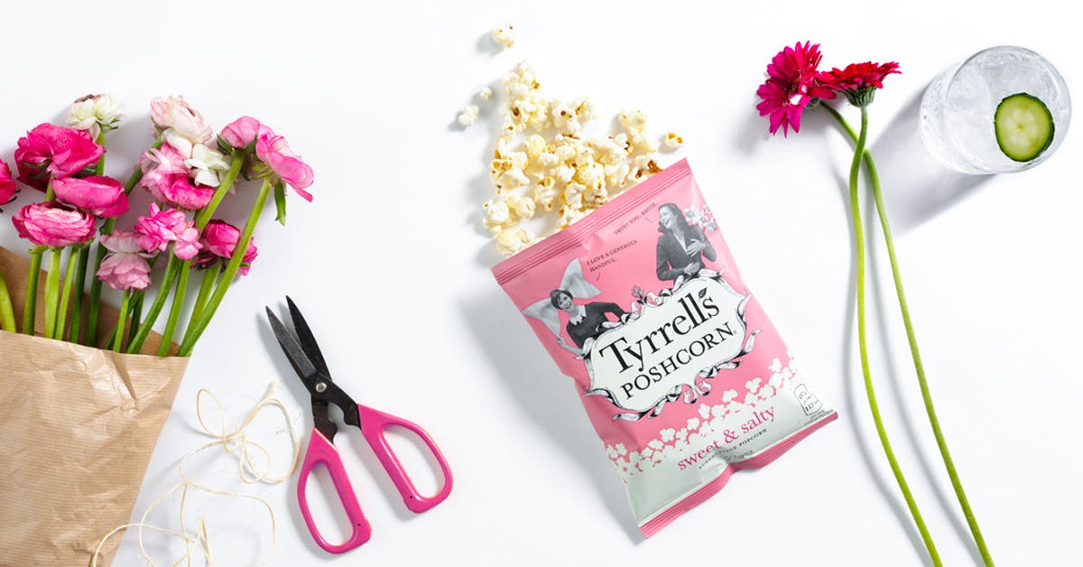 Tyrrells Poshcorn is the sweetest seaside snack... just add gin!