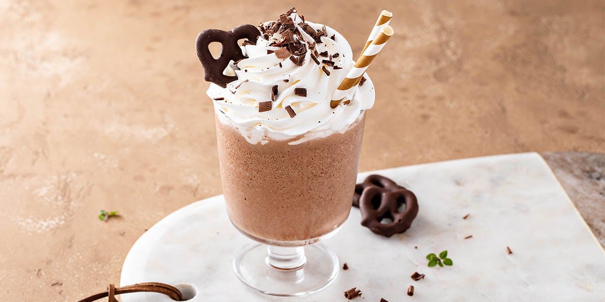 Boozy Chocolate Pretzel Milkshake made with gin? Yes, please!