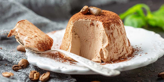 We've laced this gorgeous Chocolate Panna Cotta with gin and coffee - YUM!  