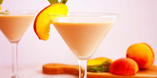 A dreamy dessert cocktail of peaches, cream and gin is summer sipping heaven