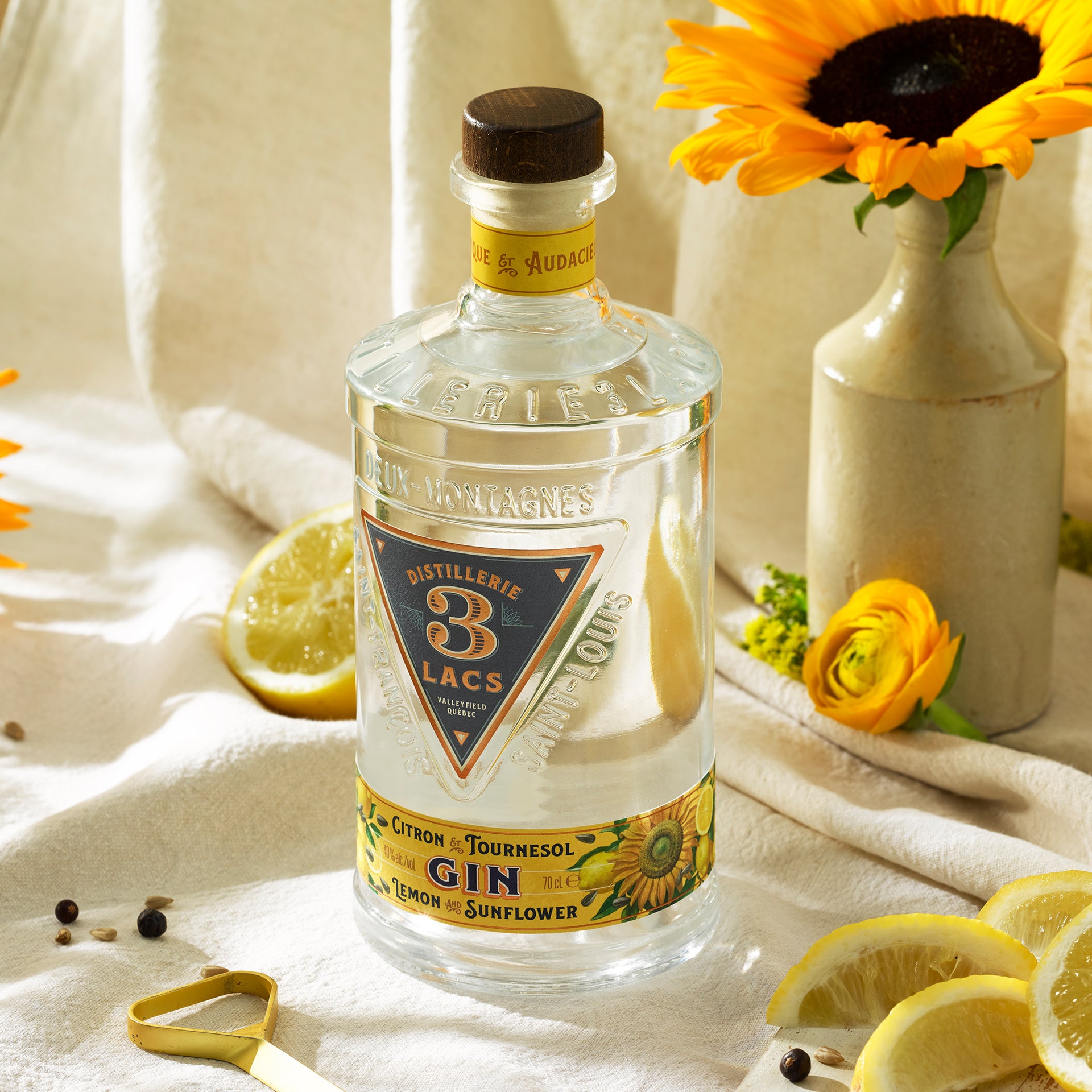 3 Lemon Sunflower Gin ABV 40%